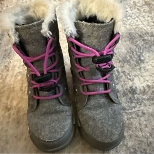 Sorel Black and Pink Boots